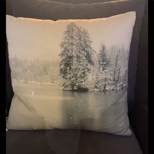 Indigo Winter Scene Pillow Cover